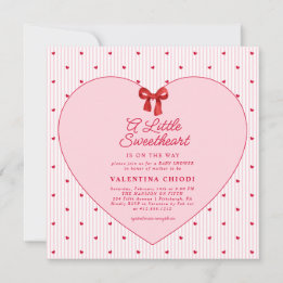 A Little Sweetheart Valentine Coquette Baby Shower Kaart
