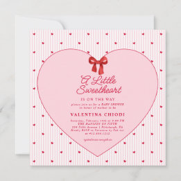 A Little Sweetheart Valentine Coquette Baby Shower Kaart
