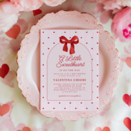 A Little Sweetheart Valentine Coquette Baby Shower Kaart