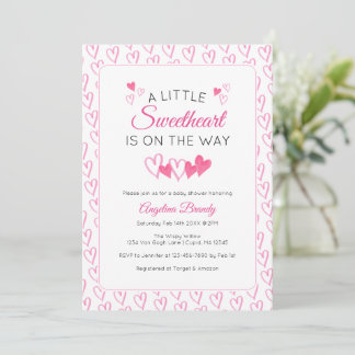 A Little SweetHeart Valentine Hearts Baby Shower Kaart