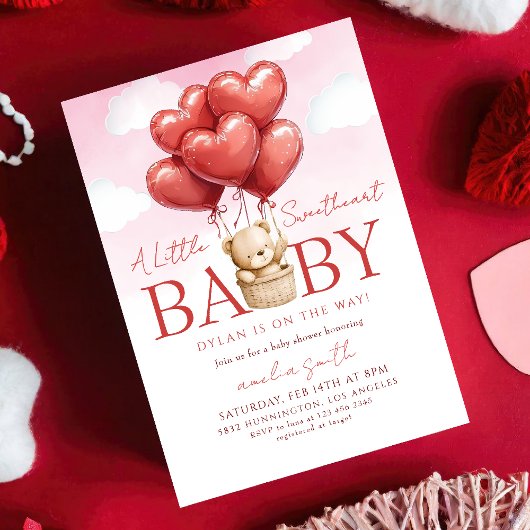 a little sweetheart Valentines Baby shower Kaart