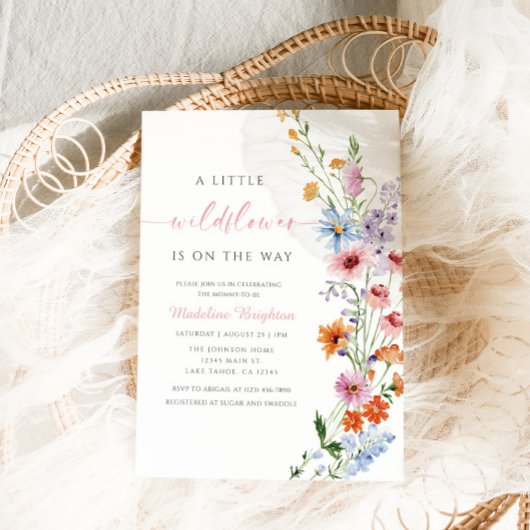 A Little Wildflower Is On The Way Invitation