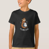 A-llama Clock Funny Llama Pun Dark BG T-shirt (Voorkant)