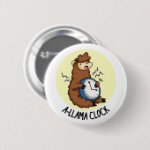 A-llama Clock Funny Llama Pun Ronde Button 5,7 Cm (Voorkant /achterkant)