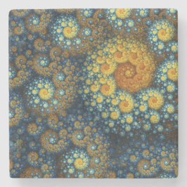 "a.lone" Blue Organic Spiral Fractal Stone Onderze Stenen Onderzetter