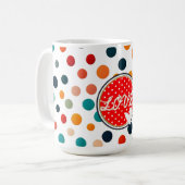 a lOVE themed mug with bright polka  (Devant gauche)