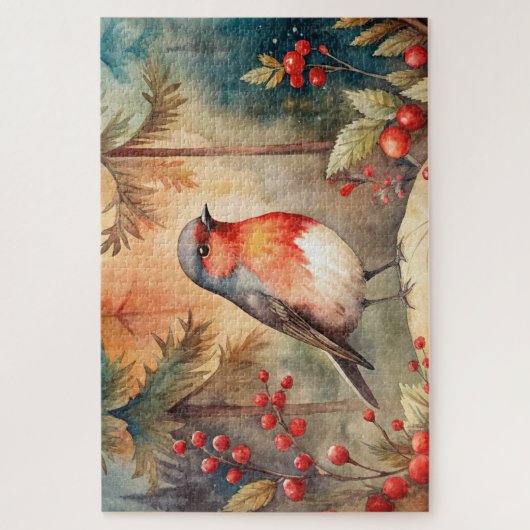 A lovely Robin in Autumn Legpuzzel (Verticaal)