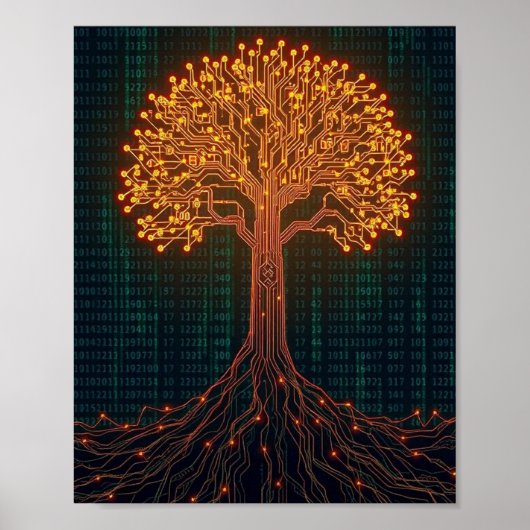 A Luminous Circuit Board Tree Poster (Voorkant)