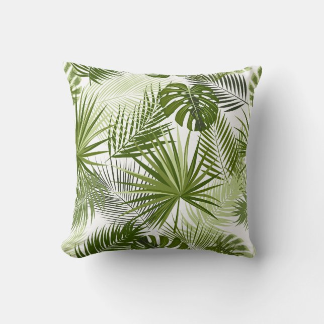 a lush, tropical leaf pattern  kussen (Voorkant)