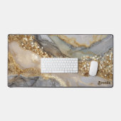 A luxurious gold and white marble background (Clavier et souris)