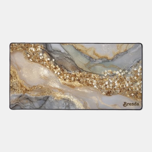 A luxurious gold and white marble background (Recto)