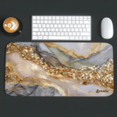 A luxurious gold and white marble background bureaumat