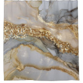 A luxurious gold and white marble background douchegordijn (Voorkant)