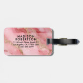 A luxurious pink marble background bagagelabel (Achterkant horizontaal)