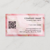 A luxurious pink marble background visitekaartje (Achterkant)
