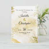 A luxurious wedding invitation in elegant gold (Debout devant)