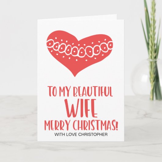 À ma belle femme Joyeuse carte de Noël (Devant)
