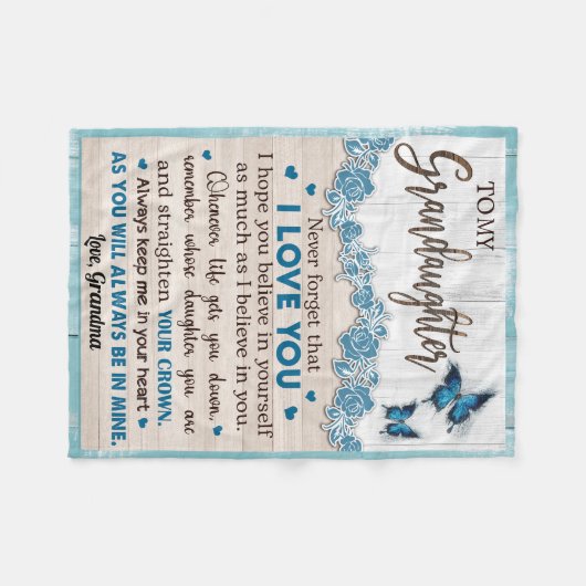 À ma couverture de ma petite-fille, nom personnali (Devant (Horizontal))