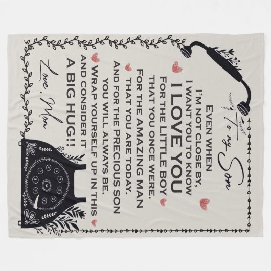 À ma couverture Fils, cadeau pour Fils (Devant (Horizontal))