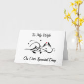 À MA **FEMME** JOLI ANNIVERSAIRE AVEC CARTE D'AMOU (Fleur jaune)