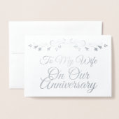 À ma femme sur notre carte d'huile d'argent annive (Devant avec enveloppe)