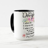 À Ma Fille, Fille Café Mug Meilleur Cadeau (Devant gauche)