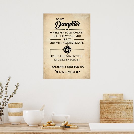 À ma fille Je suis toujours avec toi Poster (Cuisine)