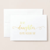 À ma fille le jour de mon mariage Carte de remerci (Devant avec enveloppe)