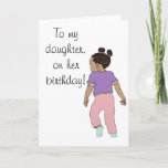 À ma fille sur sa carte d'anniversaire<br><div class="desc">Dessin d'un petit enfant en bas âge de fille d'Afro-américain.</div>