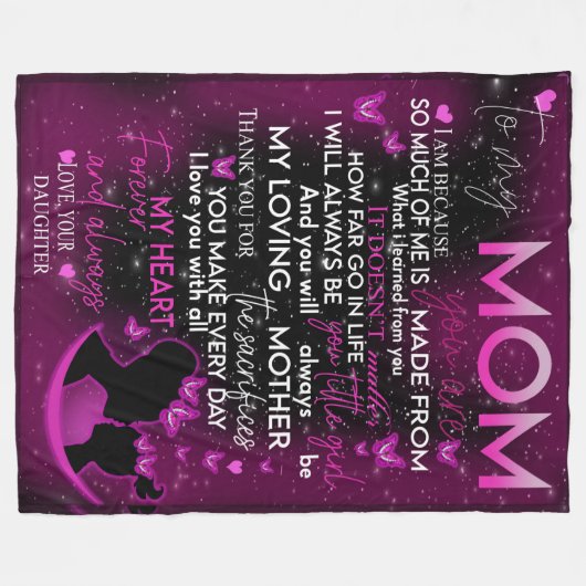 à ma mère couverture de fille, couverture pour mam (Devant (Horizontal))