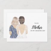 À ma mère sur ma carte du jour de mon mariage (Devant / Derrière)