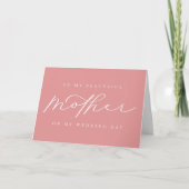 À Ma Mère Sur Ma Carte Pliée Rose Mariage (Devant)