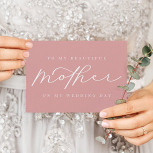 À Ma Mère Sur Ma Carte Pliée Rose Mariage
