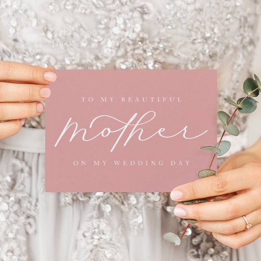 À Ma Mère Sur Ma Carte Pliée Rose Mariage