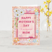 À ma mère, une carte artisanale pour la fête des m (Fleur jaune)