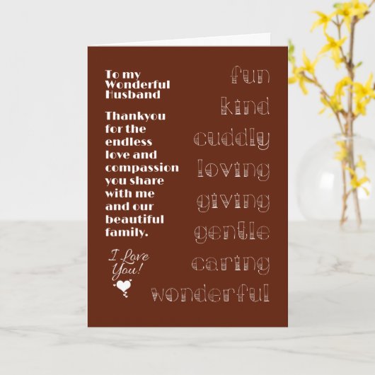 À ma merveilleuse carte de mari (Fleur jaune)