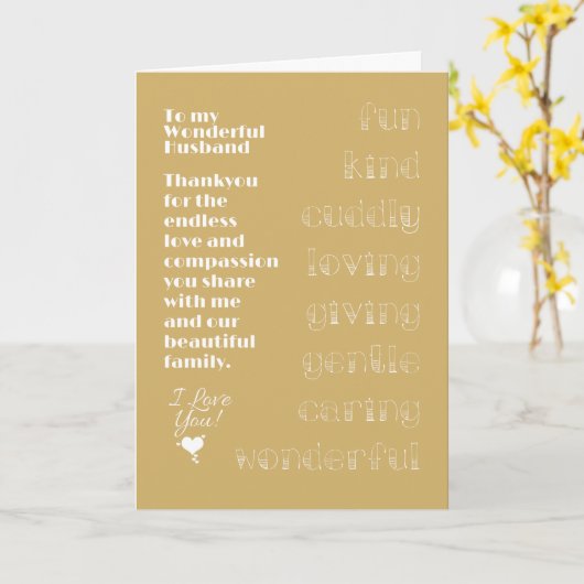 À ma merveilleuse carte de mari (Fleur jaune)