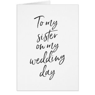 À ma soeur sur mon en lettres élégant du mariage  