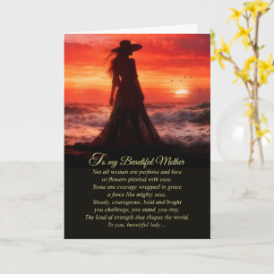 À maman Joyeuse fête des Mères carte Plage Océan