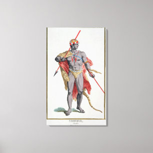 A Man uit het Caribisch gebied, 1780 (gekleurd) Canvas Afdruk
