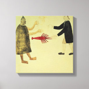 A Maori blaast de krayvis Canvas Afdruk