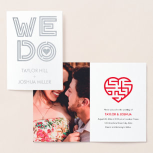 A-maze-ing love We doen Maze Heart Wedding Folie Kaarten