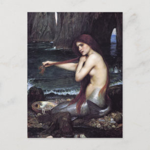 A Mermaid by J W Waterhouse, 1901 Briefkaart