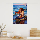 A Mermaid by John William Waterhouse Poster (Keuken)