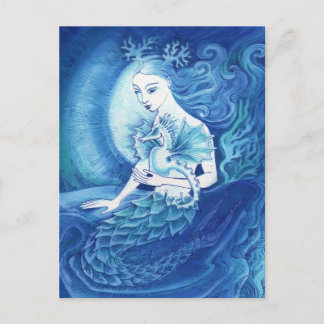 A Mermaid en haar Seahorse Briefkaart