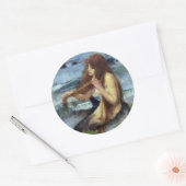 A Mermaid (studie) Ronde Sticker (Envelop)