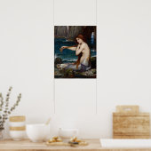 "A Mermaid" van John William Waterhouse poster (Keuken)