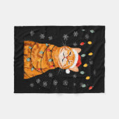 A Merry Christmas Lights Snowflake Ginger Cat Oran Fleece Deken (Voorkant (Horizontaal))