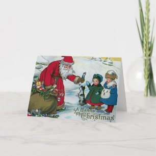 "A Merry Christmas" Vintage Feestdagen Kaart