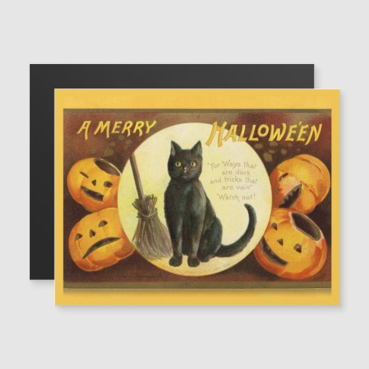  A Merry Halloween Black Cat Broom (Voorkant / Achterkant)